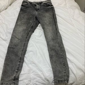 grey wash high waisted skinny jeans
